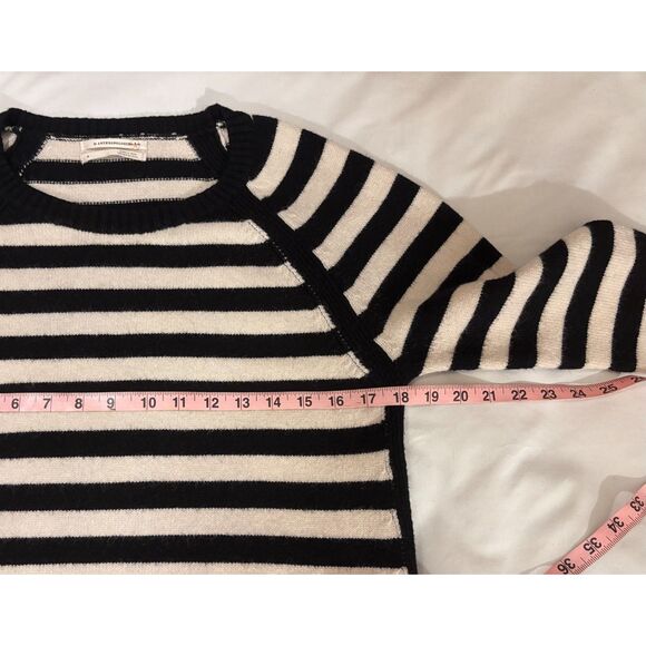 Anthropologie Womens Rebekah Black White Striped Tunic Sweater Medium - Picture 6 of 7
